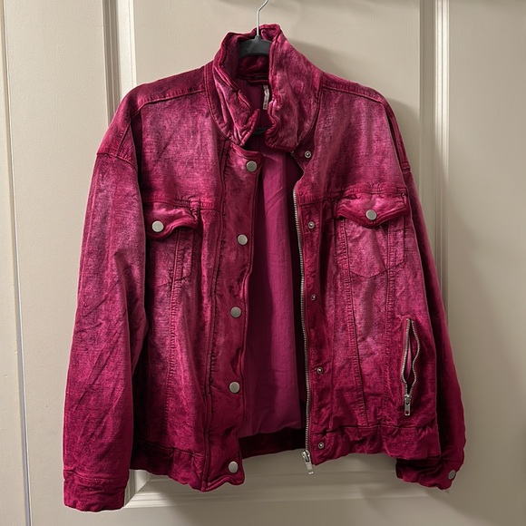 Free People Velvet Bomber/Trucker Jacket - Picture 2 of 4